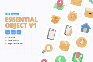 Essential Object V1 3D Icon Pack