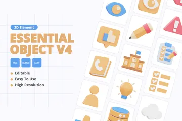 Essential Object V4 3D Icon Pack