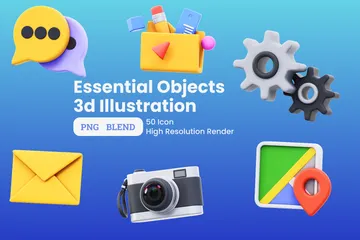 Essential Objects 3D Icon Pack