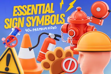 Essential Sign Symbols 3D Icon Pack