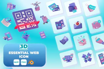 ESSENTIAL WEB 3D Icon Pack