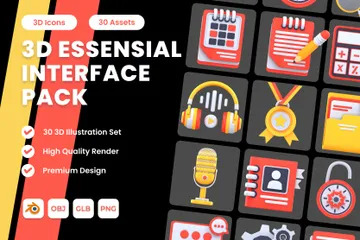 Essentials Interface 3D Icon Pack