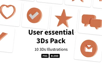 Utilisateur essentiel Pack 3D Icon