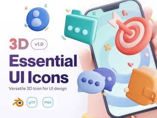 Interface utilisateur essentielle Pack 3D Icon