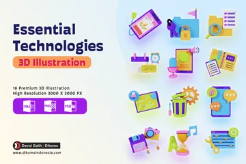 Grundlegende Technologien 3D Icon Pack