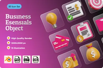 Les essentiels de l'entreprise Pack 3D Icon