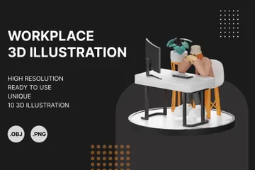Estações de trabalho Pacote de Illustration 3D