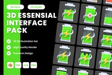 Estado de la batería Paquete de Icon 3D