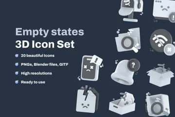 Estados Vazios Pacote de Icon 3D