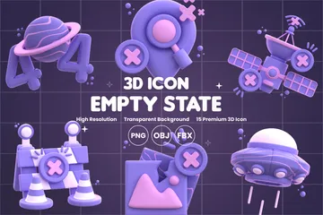 Estados Vazios Pacote de Icon 3D