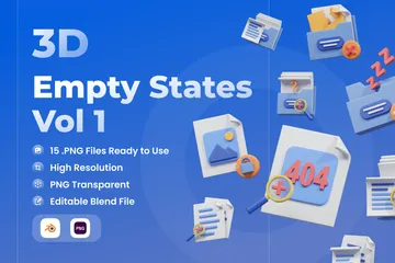 Estados Vazios Vol 1 3D Icon Pack
