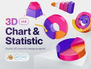 Gráfico e estatísticas Pacote de Icon 3D