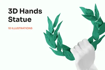 Estátua de mãos Pacote de Illustration 3D