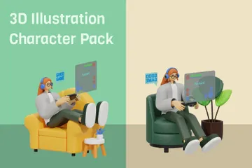 Estilo de vida do jogo Pacote de Illustration 3D