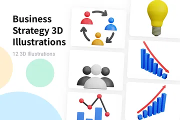 Estrategia de negocios Paquete de Illustration 3D