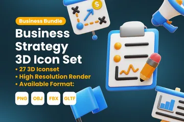 Estratégia de negócio Pacote de Icon 3D