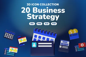 Estratégia de negócio Pacote de Icon 3D