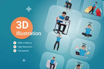 Estrés Paquete de Illustration 3D