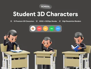 Estudante Pacote de Illustration 3D