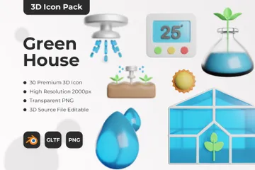 Estufa Pacote de Icon 3D