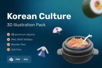 Culture coréenne Pack 3D Icon