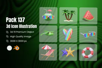 Été 3D Icon Pack