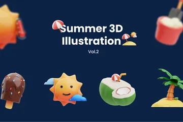 Été Vol.2 Pack 3D Illustration