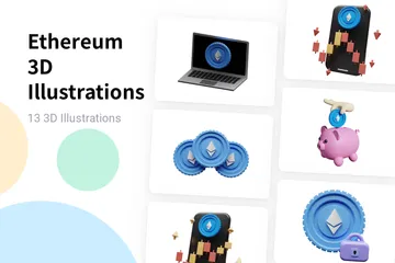 Ethereum Pack 3D Illustration
