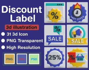 Étiquettes en Soldes Pack 3D Icon