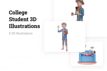 Étudiant Pack 3D Illustration