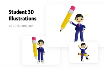 Étudiant Pack 3D Illustration