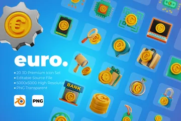 Euro Pack 3D Icon