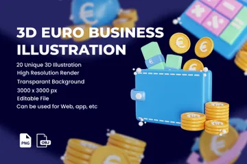 Euro Business 3D Icon Pack