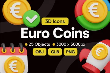 ユーロ硬貨 3D Iconパック