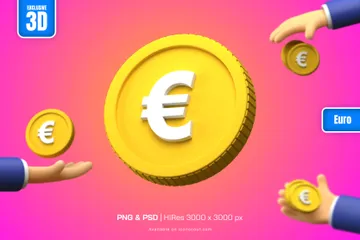 Euro-Münze 3D Illustration Pack