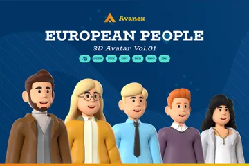 European People Vol.01 3D Icon Pack