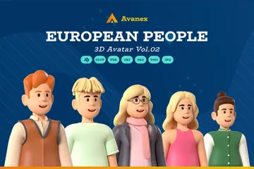 European People Vol.02 3D Icon Pack