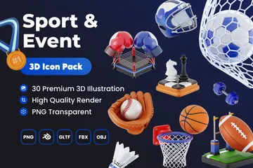 Événement sportif Pack 3D Icon