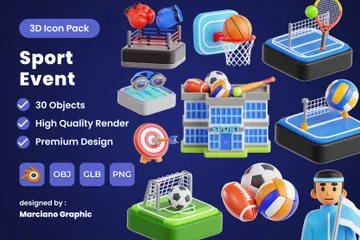 Événement sportif Pack 3D Icon