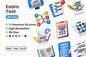 Exam 3D Icon Pack