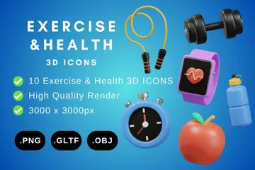 運動と健康 3D Iconパック