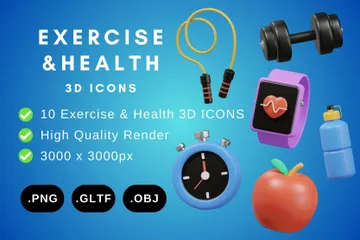 Exercise And Health 3D Icon Pack