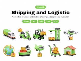 Expédition et logistique Pack 3D Icon