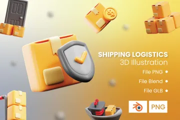 Logistique d'expédition Pack 3D Icon