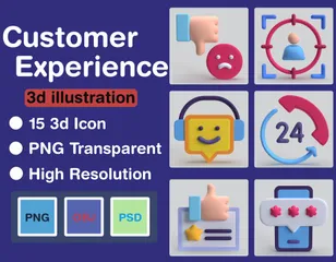 Expérience client Pack 3D Icon
