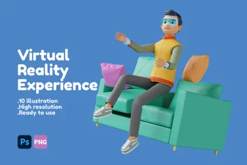 Expérience de réalité virtuelle Pack 3D Illustration