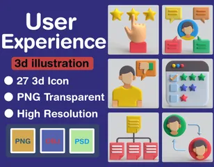 Experiencia de usuario Paquete de Icon 3D