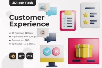 Experiência do cliente Pacote de Icon 3D