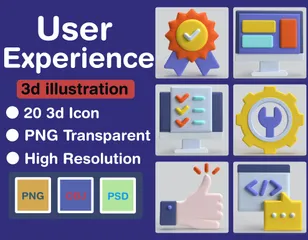 Experiência de usuário Pacote de Icon 3D