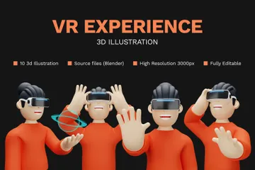 Experiencia de realidad virtual Paquete de Illustration 3D